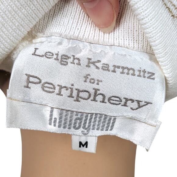NWT Vtg 80s Leigh Karmitz Periphory I.Magnin White Gold Military Terry Robe SZ M - Picture 11 of 13
